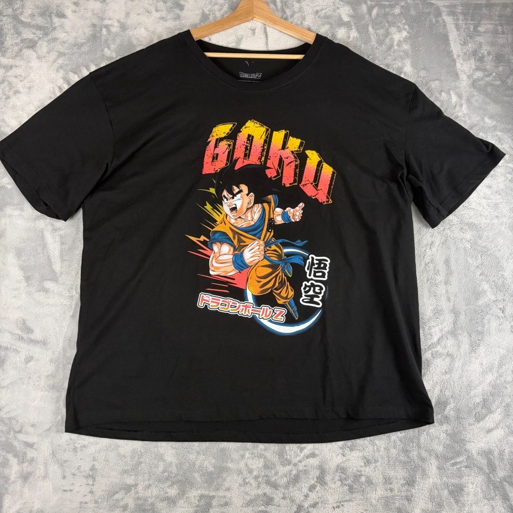 Dragon Ball Z Goku Shirt Mens 3XL Black Anime Manga Short Sleeve Toie Bird NWOT